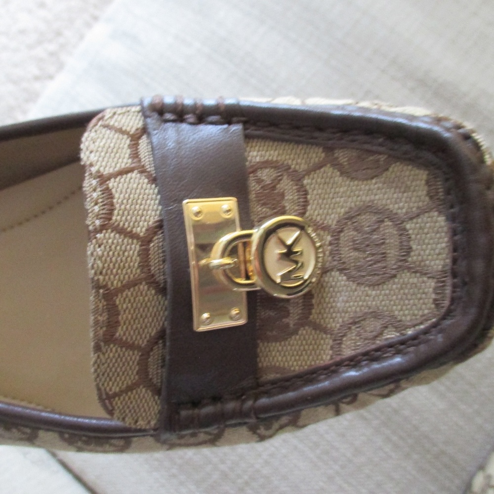 $240 MICHAEL KORS logo HAMILTON  driving moc SHOE